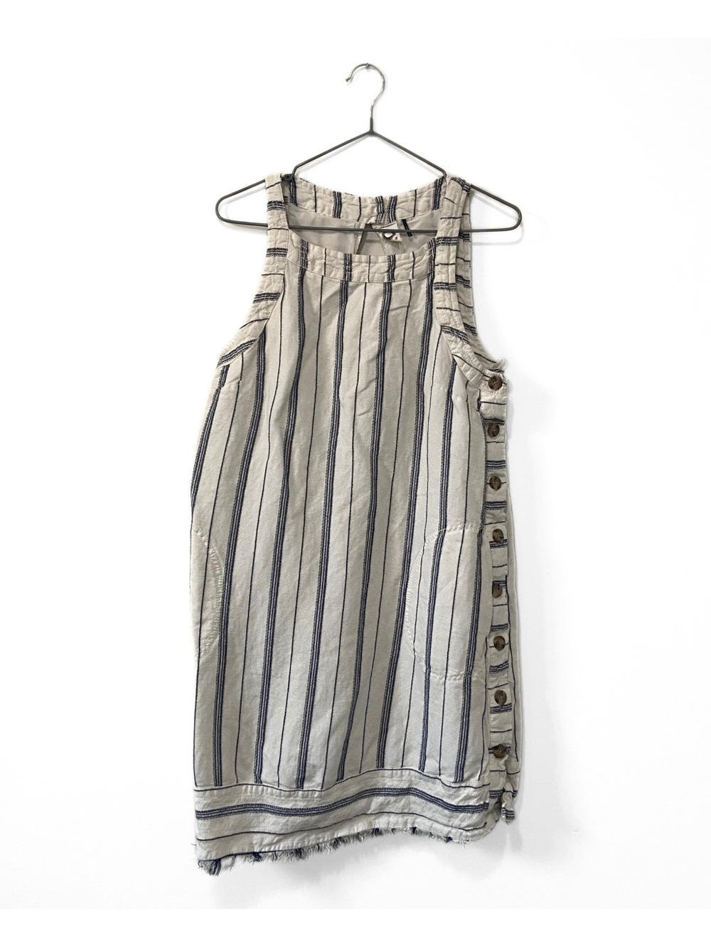 Akemi + Kin | Anthropologie White/Grey Claudia Striped Shift Dress Size 8